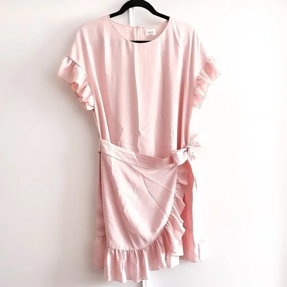 Aritzia Pink Ruffle Mini Dress - Picture 2 of 14